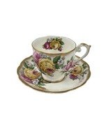 Vintage Queen Anne English Bone China Rose Floral Gilded Gold Tea Cup Sa... - $397.25 MXN