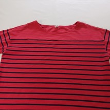 Old Navy 3/4 Sleeve Women's Red & Black Cotton Blend Stripes T-Shirt Size Large image 8