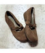 Teva Cork and Brown Leather Slip on Mules Mary Jane Style Size 9.5 - £29.18 GBP