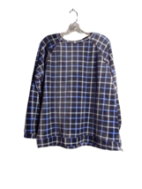 Cuddl Duds Super Soft Long Sleeve Lounge Crew Neck Shirt Blue Plaid Size Large - £13.44 GBP