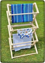 37½&quot; AMISH DRYING RACK - Collapsible Solid Wood Laundry Clothes Hanger U... - $107.99