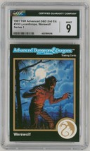 CGC 9 Gold Border 1991 AD&amp;D TSR RPG Card #330 ~ Werewolf / Tim Hildebran... - $26.72