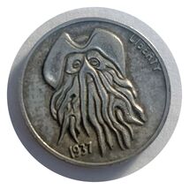 Lucky  &amp; Gift Copper  Davy Jones – 1937 Carving 25 mm  Coin #CL115 - €2,42 EUR