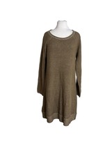 J Jill Womens Tunic Sweater Dress Size Small Brown Knit Long Sleeve Wool Blend - £22.89 GBP