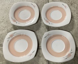 Lot Of 4 Vintage Nikko Japan Quadrille Peachglow Saucers 6” - £7.90 GBP