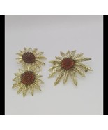 Vintage Sarah Coventry Sunflower Clip on Earrings and Brooch, goldtone, - €26,05 EUR
