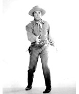 Western star RANDOLPH SCOTT 1950’s gunslinger head to toe b/w 8x10 portrait - $7.99