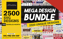 Mega SVG Bundle, over 2500 Designs, funny, Huge Bundle svg, BUNDLE SVG files - £1.99 GBP