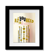All You Need is Love - Beatles - Lyrically Inspired Music Print Canvas o... - $18.81+
