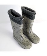 RainAngel Kids Boys 4 Gray Dinosaur Print Rubber Rain Boots, Insulated L... - $33.95 CAD