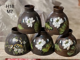 Pottery vase cerramic flower vase in Vietnam H 18cms - £63.93 GBP