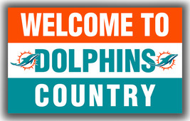 Miami Dolphins Football Welcome to Country Flag 90x150cm 3x5ft Best Banner - £11.95 GBP