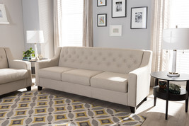 Raelynn Light Beige Fabric Upholstered Button-Tufted Living Room 3-Seate... - $13,708.07 MXN