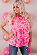 Leopard Print Flutter Sleeve Tiered Tank Top - $18.05+