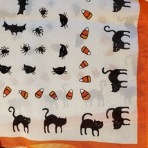 Halloween Scarf, Headscarf Neckerchief Square Bandana, Cat Spider Bat Candy Corn image 2