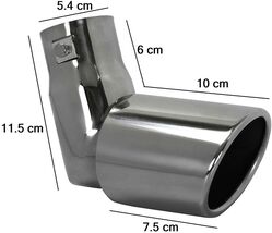 STEEL EXHAUST TRIM CURVED DOWN PIPE DROP MUFFLER TAIL PIPE TIP CAR DIESE... - $31.90 CAD