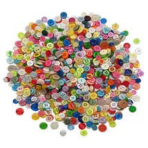 1000 Pcs Resin Buttons, Assorted Sizes Round Craft Buttons For Sewing Diy Crafts - £11.76 GBP