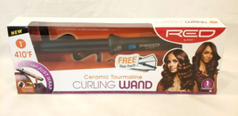 Red By Kiss Ceramic Tourmaline Curling Wand Black 01 Inch (1&quot;) 410°F #CIW02 - £20.07 GBP