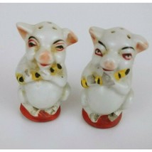 VINTAGE  PIGS PLAYING A FLUTE SALT &amp; PEPPER SHAKERS Japan - £6.18 GBP