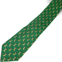 Vintage Bally Silk Hand Made in USA Tie Green Baseball Batter Swinging at Ball - £30.33 GBP