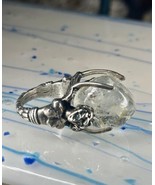 Crystal ball ring naked figurative women band gypsy size 7.50 sterling s... - $166.32
