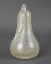 Murano Scavo Pear Fruit Frosted Art Glass Sculpture Rare Vintage - £54.26 GBP