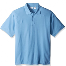 UltraClub Men&#39;s XL Cornflour Light Blue Polo Shirt Blended Pique Button Collared - $18.85