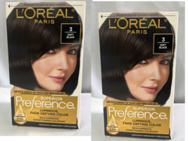 2x L&#39;Oreal Paris Superior Preference Fade-Defying Color Shin System 3 Soft Black - $24.74