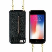 ZVEdeng iPhone 8 Crossbody Case iPhone 7 Wallet Case Black Shockproof - £14.84 GBP