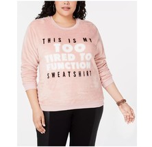 Hybrid Love Tribe Womens Plus 2X Mauve Too Tired Graphic Sweatshirt NWT ... - £9.19 GBP