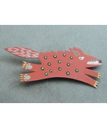 Vintage Whimsical Artisan Pin Fox Beast Cat ? Signed - $947.30 MXN