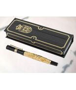 Serbian Fountain Pen Metal Serbian Coat of Arms Leather Case Golden Color - €113,53 EUR