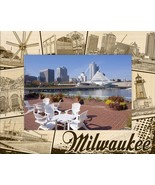Milwaukee Wisconsin Laser Engraved Wood Picture Frame Landscape (4 x 6) - £23.48 GBP