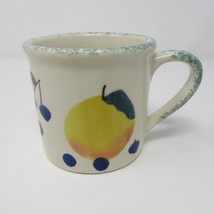 Hartstone Pottery Mug Pear Cherry Blueberry Peach Fruit Salad 1982 Stone... - $19.99