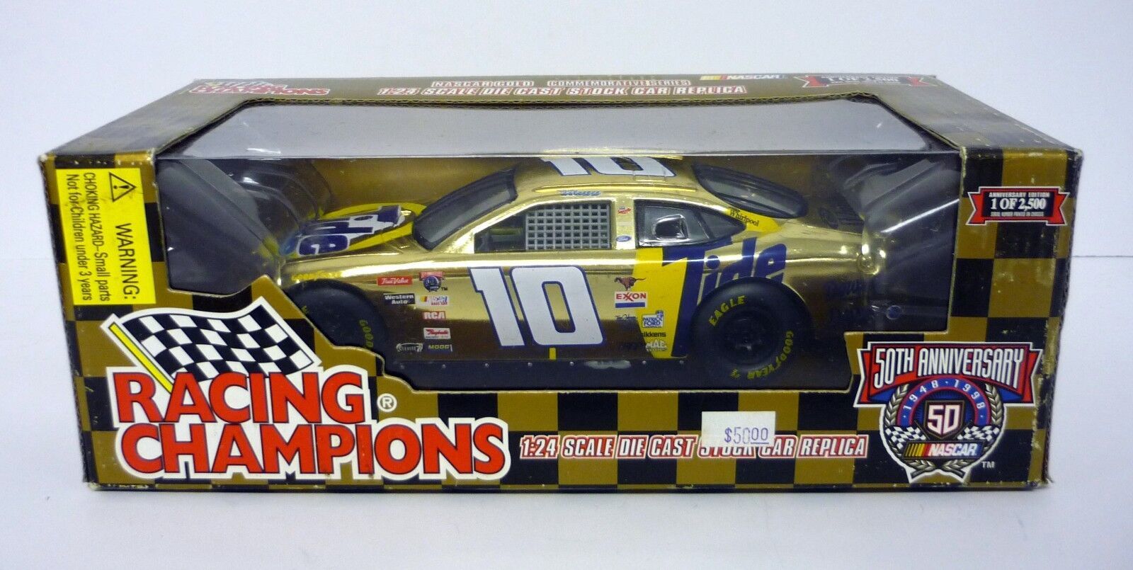 Racing Champions Ricky Rudd #10 NASCAR Tide 1:24 Gold Die-Cast Car 1998 - $14.84