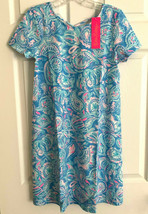 NWT Lilly Pulitzer Small Kimi T-Shirt Swing Cotton Dress Zanzibar Blue F... - £63.45 GBP