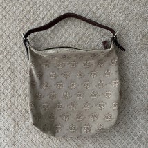 Vintage Dooney &amp; Bourke Signature Crest Hobo Bag Purse Brown Tan - $49.99