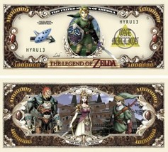 Legend of Zelda Game Print Collectible Pack of 10 Novelty 1 Million Dollar Bills - £7.46 GBP