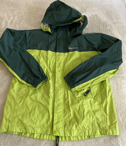 Marmot Boys Green Packable Hood Rain Jacket Gear Pockets XL - $44.10