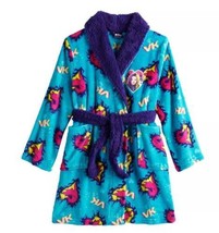 Girls Robe Bath Winter Disney Descendants Blue Fleece Long Sleeve Collared-sz 10 - $25.74