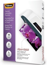 In A Pack Of 100, Letter-Size Fellowes Glossy Superquick Laminating Pouc... - £35.50 GBP