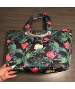 NEW Victoria&#39;s Secret Black Palm Floral Weekender Tote Travel Bag Emboss... - £39.84 GBP