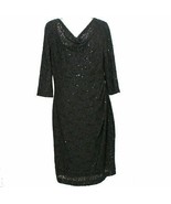 RALPH LAUREN Gray Stretch Floral Lace Sequin Sheath Dress 16W - $122.54 CAD