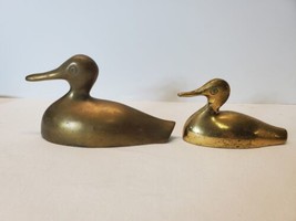 Vintage Minature Brass Duck Paperweight Lot of 2 - Made in Taiwan - £12.68 GBP