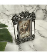 Vintage Y2k Mini Picture Frame Silver Tone Metal Floral Cottagecore - $367.38 MXN