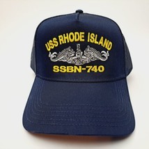 USS Rhode Island SSBN-740 Mesh Snapback Cap Hat Navy Blue Boat Submarine... - $14.84