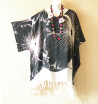 KG51 Turtle Batik Plus Poncho Caftan Hippie Maternity Tunic Blouse Top up to 5X - £19.90 GBP