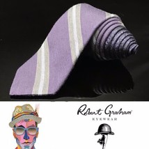 Robert Graham Striped Design Signature Wool Silk Blend Tie - £51.17 GBP