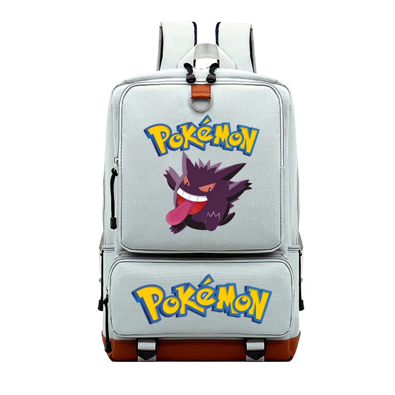 New Pokemon Backpack Anime Figures Gengar Children&#39;s School Bag Kawaii Travel  - £46.37 GBP