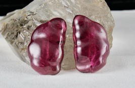 Natural Rubellite Tourmaline Fancy Cabochon 147 Ct Pair Gemstone Design Earring - £18,372.36 GBP